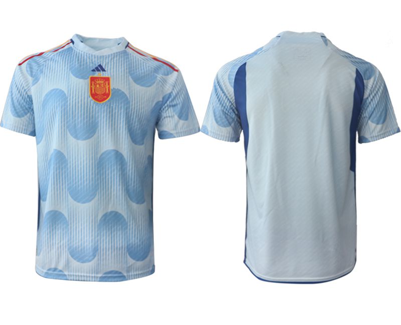 Men 2022 World Cup National Team Spain away aaa version blue blank Soccer Jerseys